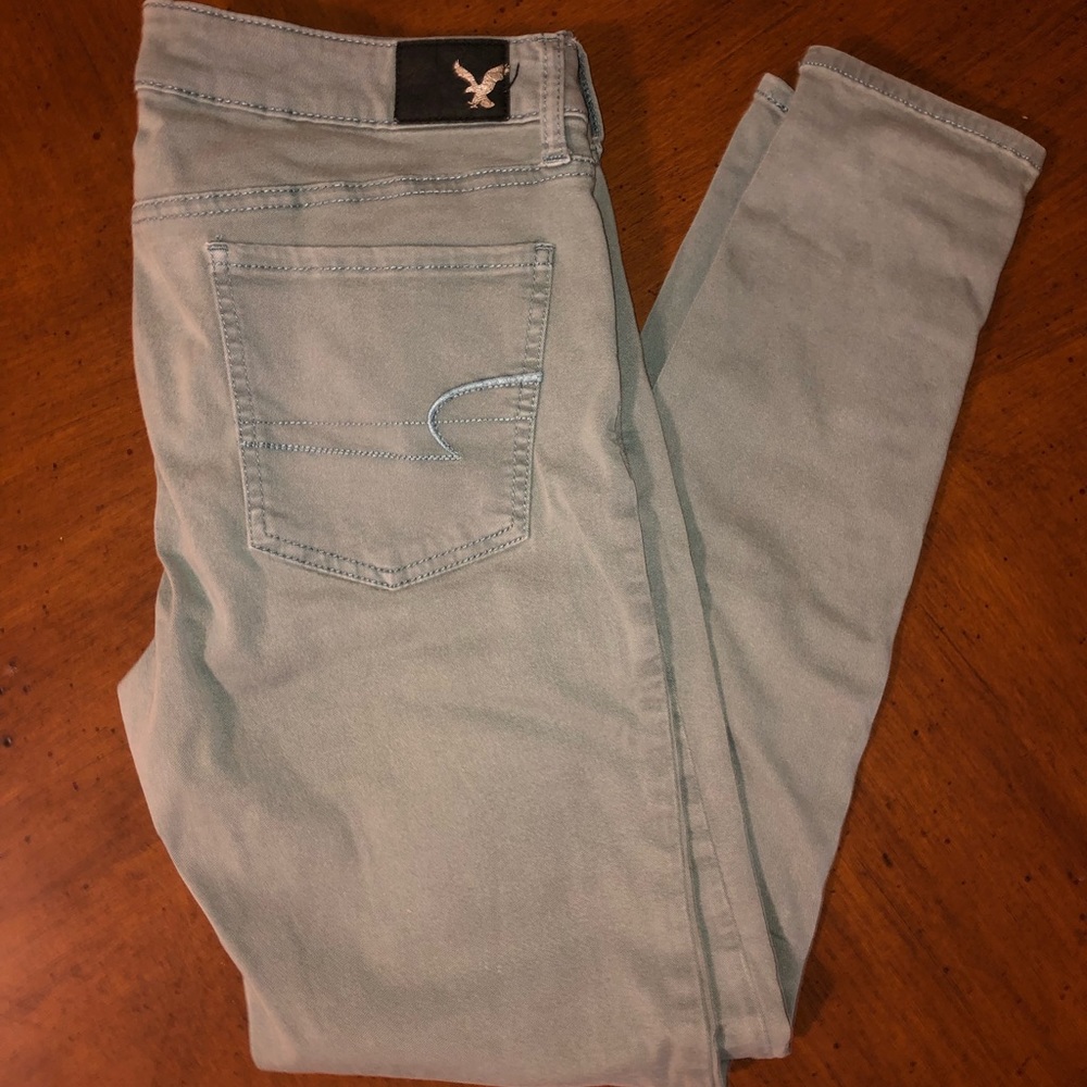 American Eagle Super Stretch Skinny Teal Jeans